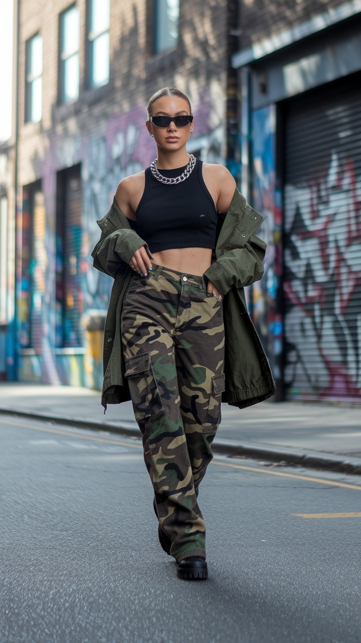 Camouflage Cargo Pants Outfit for Women: Top Style Tips outfit idea