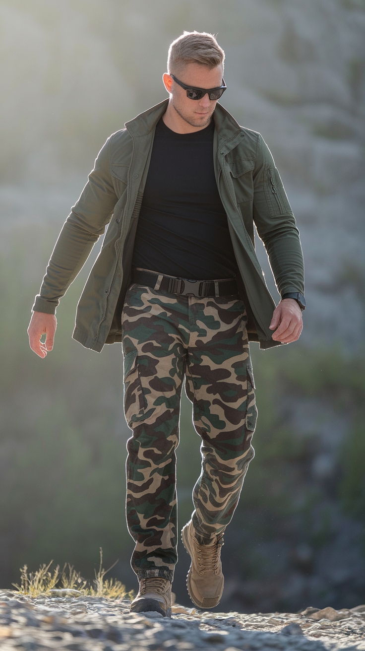 Men's Guide to Camouflage Cargo Pants Outfits outfit idea