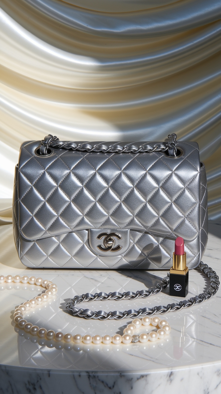 How to Rock a Chanel Metallic Silver Bag outfit idea