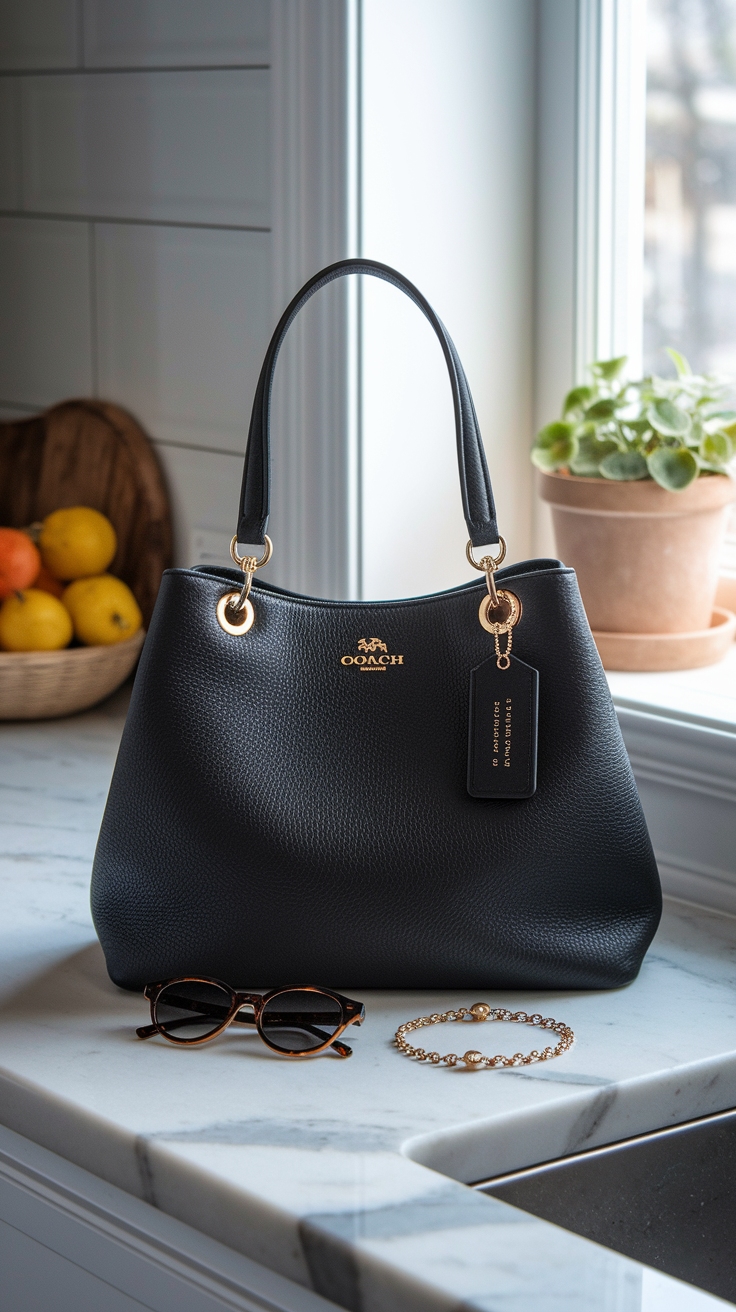 The Coach Black Shoulder Bag: Timeless Elegance outfit idea