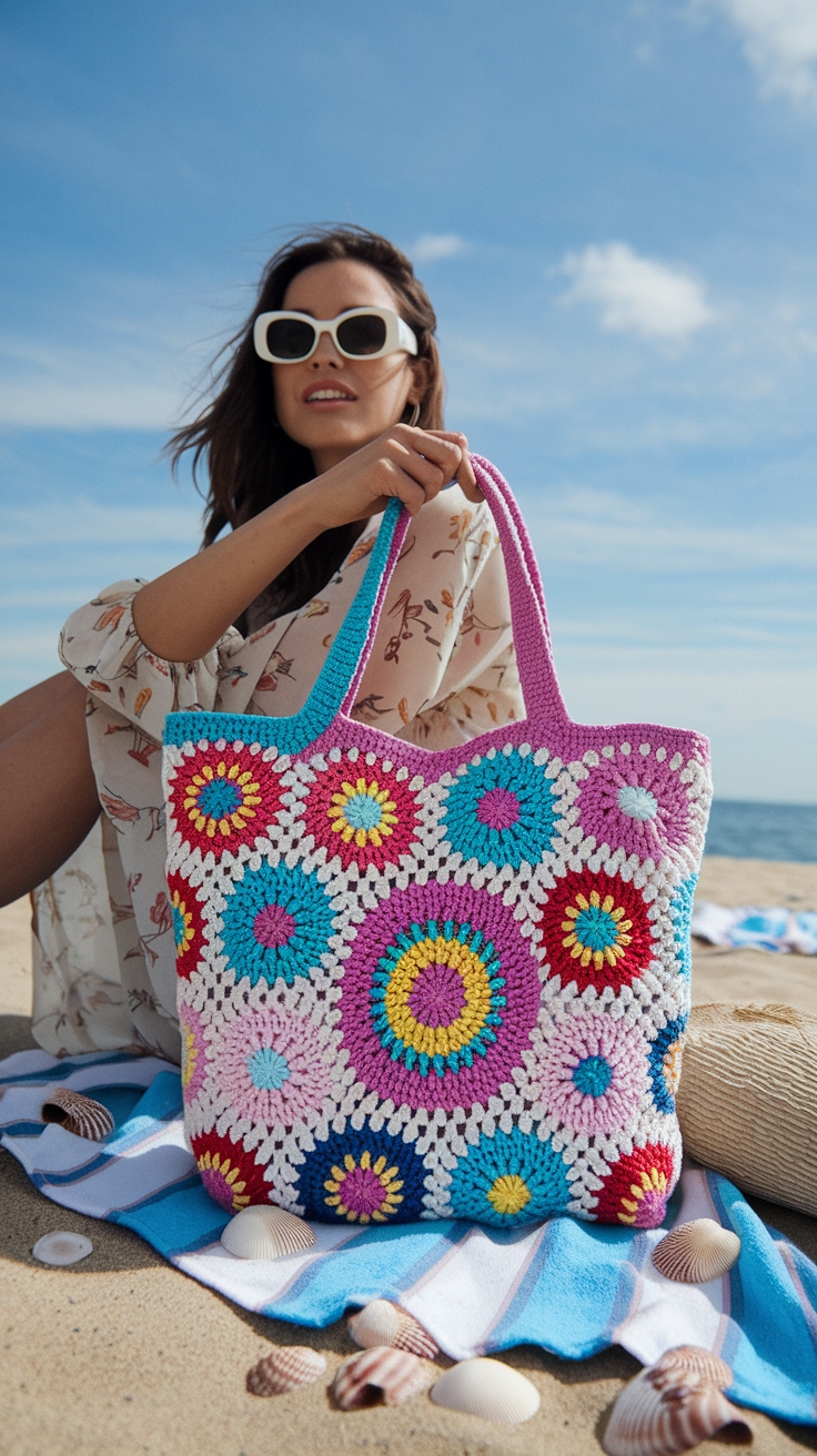 Crochet Flower Tote Bag: Add Color to Your Style outfit idea
