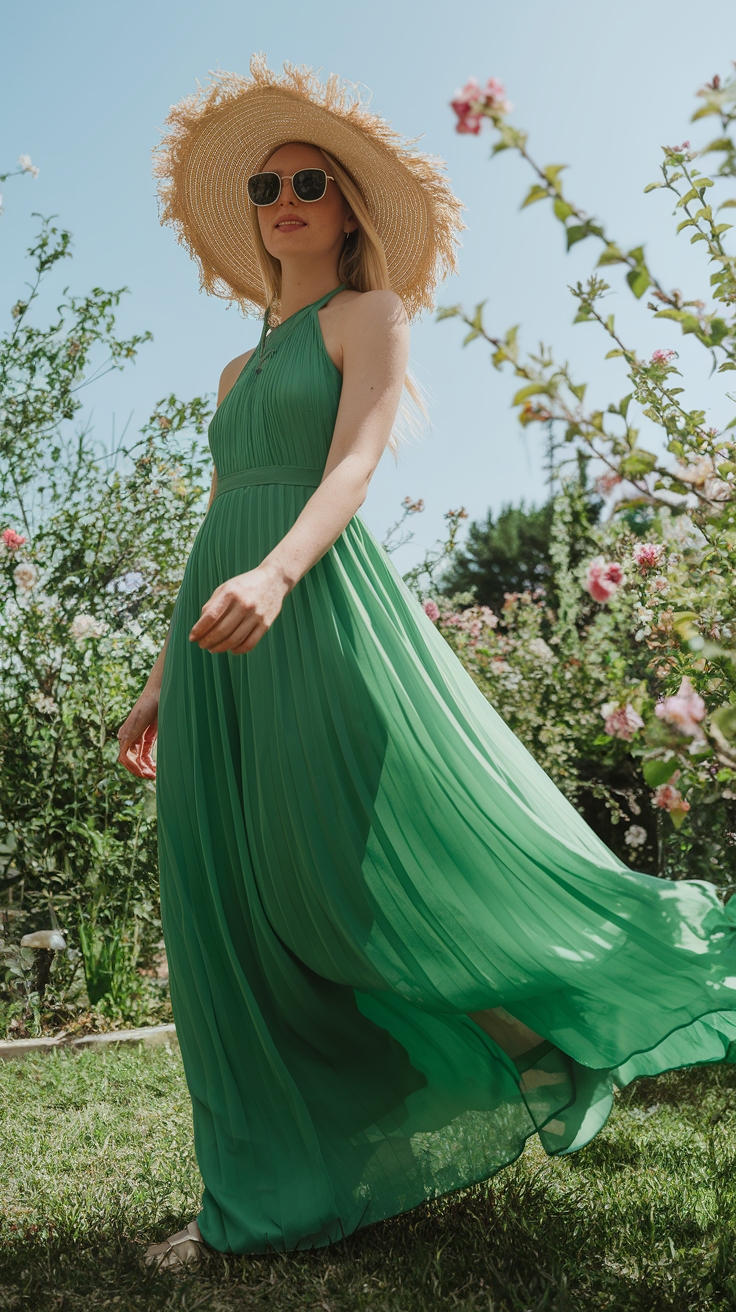 Chic Choices: Green Maxi Dresses for Summer Vibes outfit idea