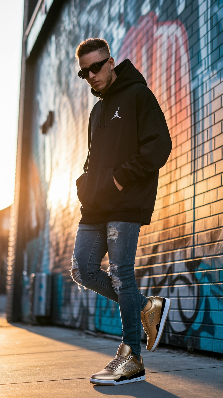 Jordan 4 Metallic Gold Outfit: Sporty and Stylish outfit idea