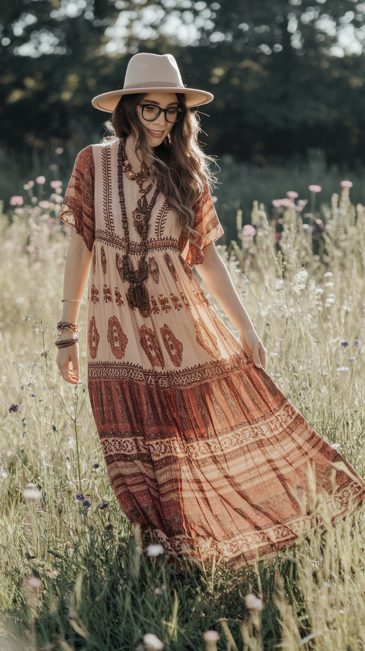 Maxi Dress Boho Chic: Effortlessly Stylish Choices outfit idea