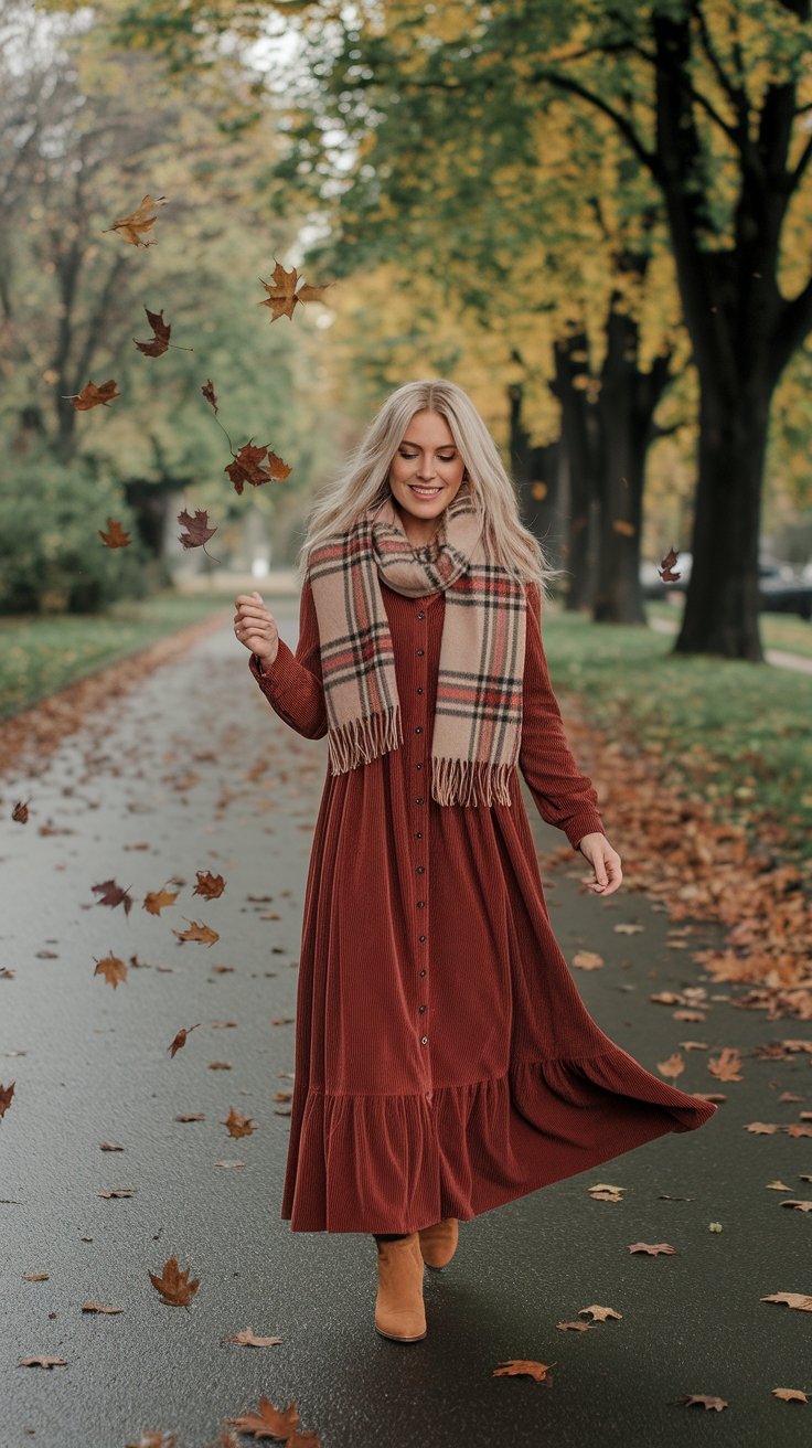 Maxi Dresses for Fall: Comfort Meets Chic Style outfit idea