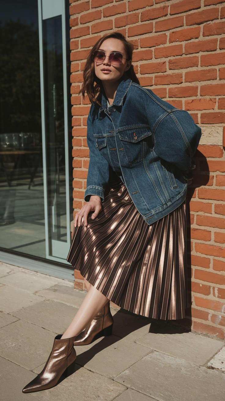 Perfecting Your Metallic Ankle Boots Outfit This Fall outfit idea