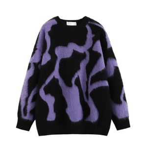 New Style Trends - Abstract Dream Alt Edgy Oversized Sweater - Outfit Ideas