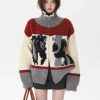 New Style Trends - Abstract Retro Knit Zip-Up Cardigan - Outfit Ideas