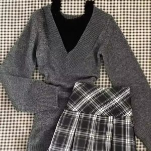 New Style Trends - Acubi Dark Doll Bow-Knit Outfit Set - Outfit Ideas