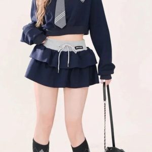 New Style Trends - Acubi Layered Ruffle Skirt Set - Outfit Ideas