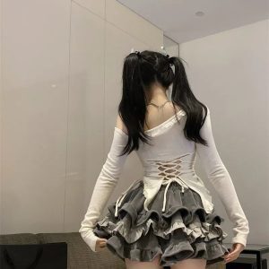 New Style Trends - Acubi Off Shoulder Clubwear Outfit Set - Outfit Ideas