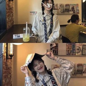 New Style Trends - Acubi Striped Button-Up Shirt - Outfit Ideas