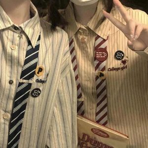 New Style Trends - Acubi Striped Button-Up Shirt - Outfit Ideas