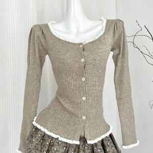New Style Trends - Acubi Style Cardigan Sweater Outfit Set - Outfit Ideas
