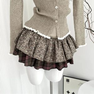 New Style Trends - Acubi Style Cardigan Sweater Outfit Set - Outfit Ideas