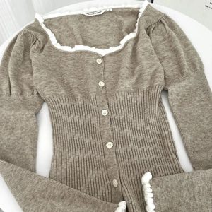 New Style Trends - Acubi Style Cardigan Sweater Outfit Set - Outfit Ideas