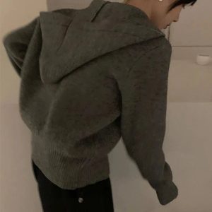 New Style Trends - Aesthetic Acubi Solid Cardigan - Outfit Ideas