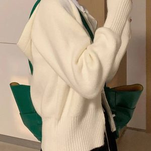 New Style Trends - Aesthetic Acubi Solid Cardigan - Outfit Ideas