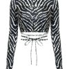 New Style Trends - Aesthetic Backless Long Sleeve Zebra Crop Top - Outfit Ideas