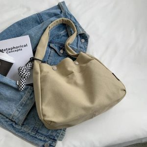 New Style Trends - Aesthetic Casual Canvas Shopping Bag - Outfit Ideas