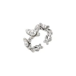 New Style Trends - Aesthetic Flower Pearl Adjustable Ring - Outfit Ideas