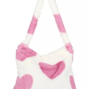 New Style Trends - Aesthetic Fluffy Shoulder Plush Tote - Outfit Ideas