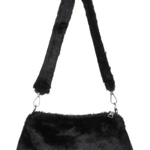 New Style Trends - Aesthetic Fluffy Shoulder Plush Tote - Outfit Ideas