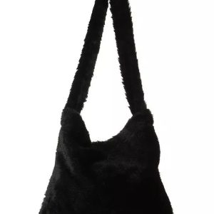 New Style Trends - Aesthetic Fluffy Shoulder Plush Tote - Outfit Ideas