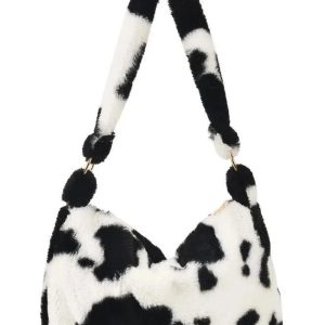 New Style Trends - Aesthetic Fluffy Shoulder Plush Tote - Outfit Ideas