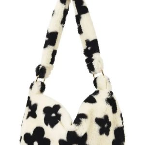 New Style Trends - Aesthetic Fluffy Shoulder Plush Tote - Outfit Ideas