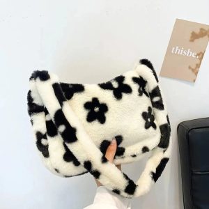 New Style Trends - Aesthetic Fluffy Shoulder Plush Tote - Outfit Ideas