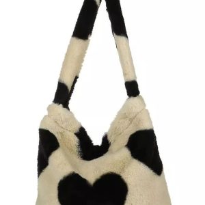 New Style Trends - Aesthetic Fluffy Shoulder Plush Tote - Outfit Ideas