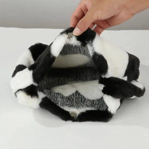 New Style Trends - Aesthetic Fluffy Shoulder Plush Tote - Outfit Ideas