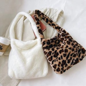 New Style Trends - Aesthetic Fluffy Shoulder Plush Tote - Outfit Ideas