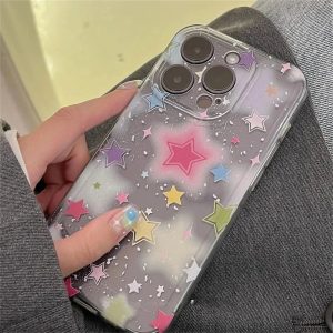 New Style Trends - Aesthetic Gradient Star Clear Phone Case - Outfit Ideas