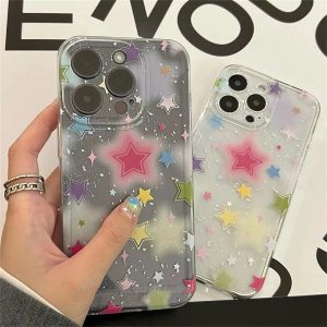 New Style Trends - Aesthetic Gradient Star Clear Phone Case - Outfit Ideas