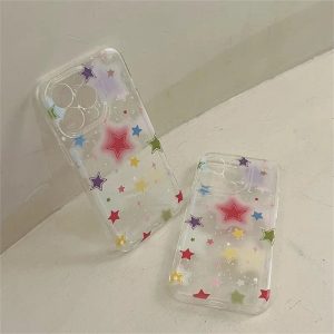 New Style Trends - Aesthetic Gradient Star Clear Phone Case - Outfit Ideas