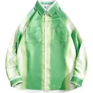 New Style Trends - Aesthetic Green Ombre Button-Up Shirt - Outfit Ideas