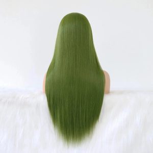 New Style Trends - Aesthetic Olive Green Straight Wig - Outfit Ideas