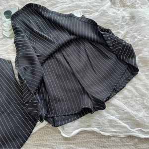 New Style Trends - Aesthetic Pinstripe Vest and Skirt Outfit Set - Outfit Ideas
