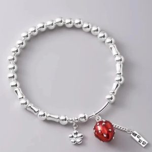 New Style Trends - Aesthetic Strawberry Charm Silver Bracelet - Outfit Ideas