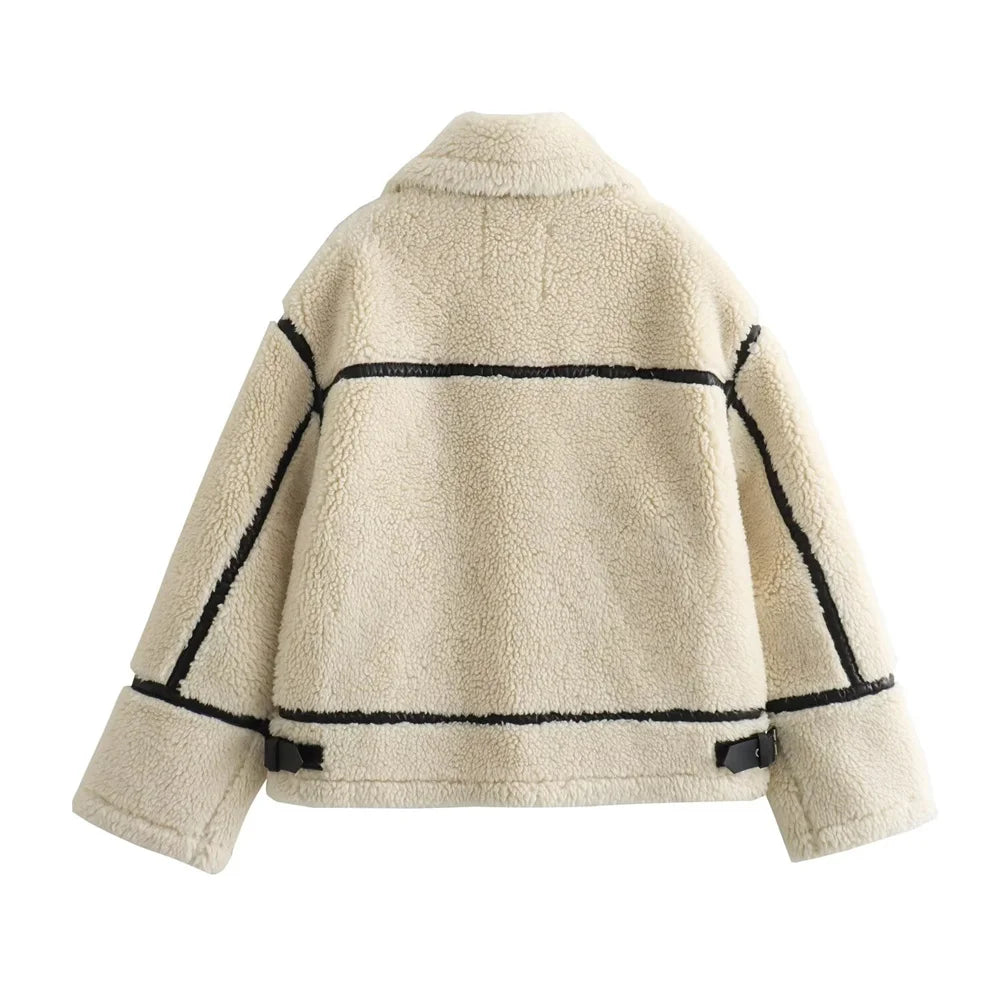 New Style Trends - Alpine Trim Shearling Y2k Jacket - Outfit Ideas