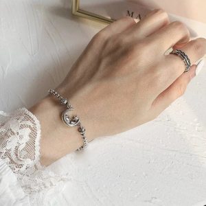 New Style Trends - Alt Celestial Moon & Star Silver Bracelet - Outfit Ideas