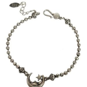 New Style Trends - Alt Celestial Moon & Star Silver Bracelet - Outfit Ideas