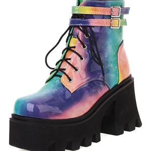 New Style Trends - Alt Colorful Motorcycle Ankle Boots - Outfit Ideas