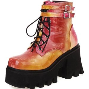 New Style Trends - Alt Colorful Motorcycle Ankle Boots - Outfit Ideas
