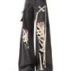 New Style Trends - Alt Cute Dark Lace-Up Skeleton Pants - Outfit Ideas