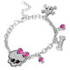 New Style Trends - Alt Emo Pink Skull Charm Bracelet - Outfit Ideas