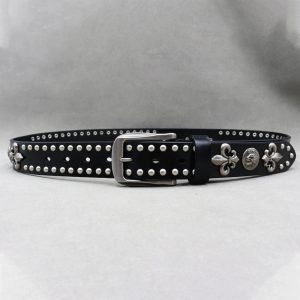 New Style Trends - Alt Fleur-de-Lis Studded Gothic Belt - Outfit Ideas