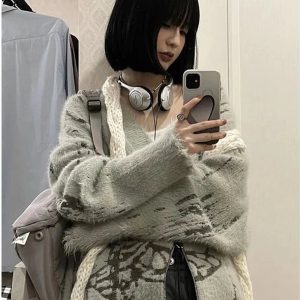 New Style Trends - Alt Frosty Florals Cozy Cardigan - Outfit Ideas